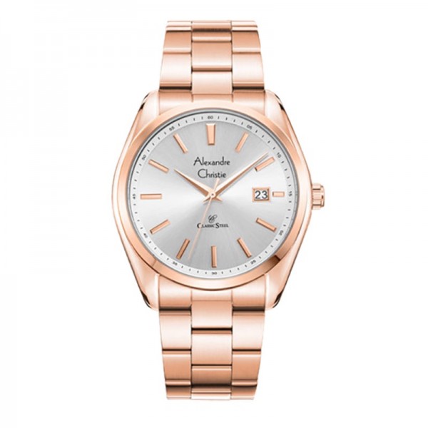 Alexandre Christie AC 8656 Rosegold White Man MDBRGSL